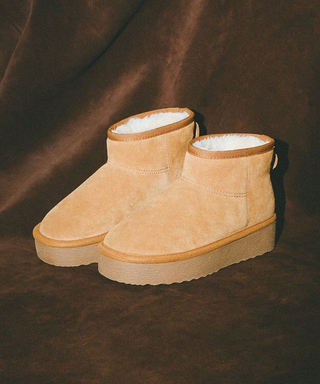 STEVE MADDEN COMFY ボアスエードショートブーツ チェスナッツブラウン