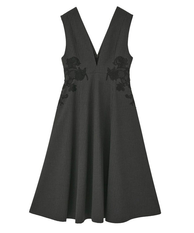 YECCA VECCA フラワーレースジャンスカ Stripe