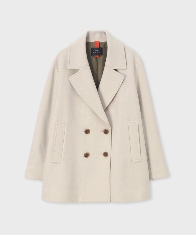 Paul Smith ウールカルゼ ショート ピーコート アイボリー