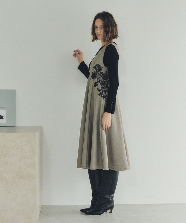 YECCA VECCA フラワーレースジャンスカ Check