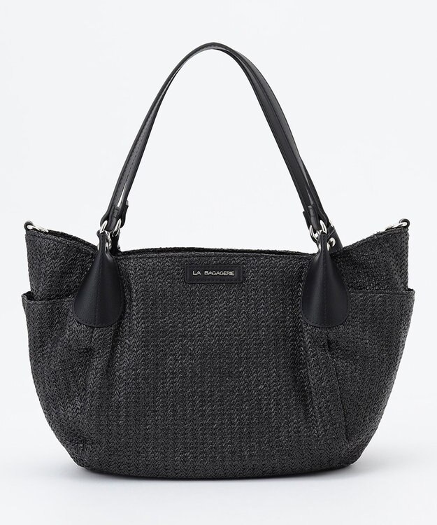 LA BAGAGERIE つまみハンドル　サマー2wayミニトートバッグ ブラック