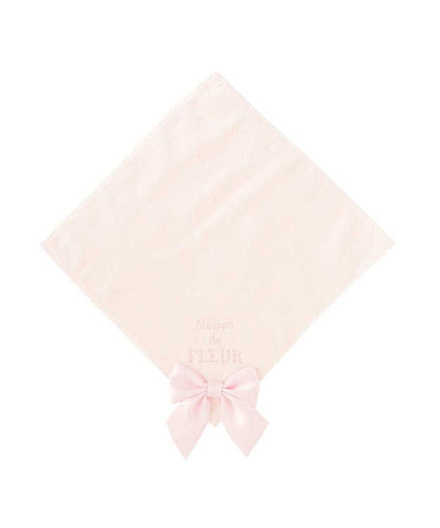 Maison de FLEUR ビッグリボンタオルハンカチ Pink
