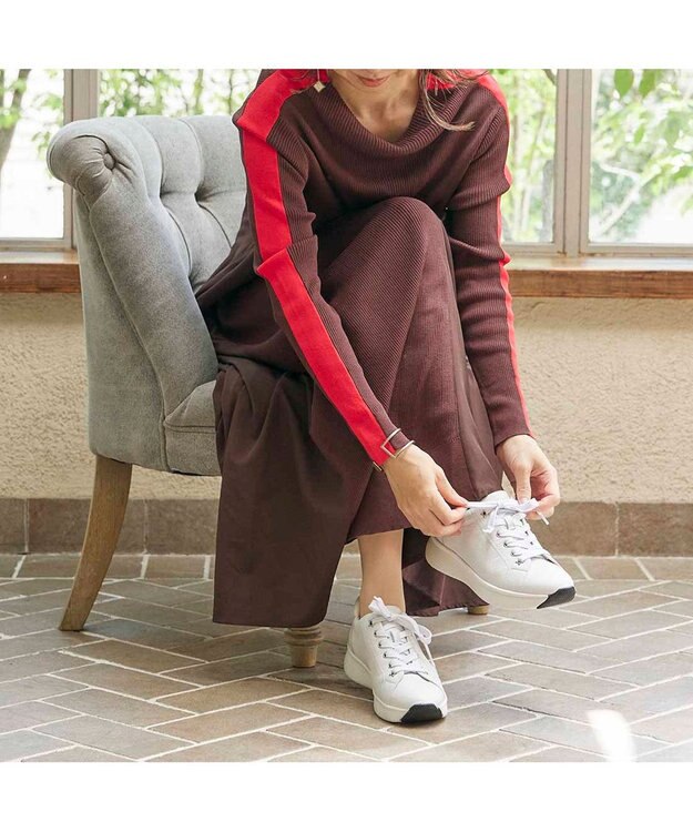MODE ET JACOMO <MODE ET JACOMO>【軽量】レースアップ厚底スニーカー ホワイト