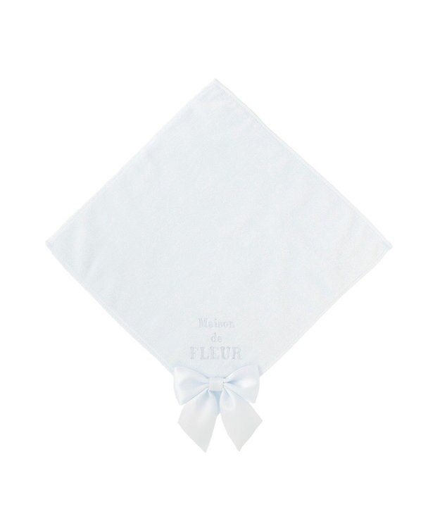 Maison de FLEUR ビッグリボンタオルハンカチ Sax