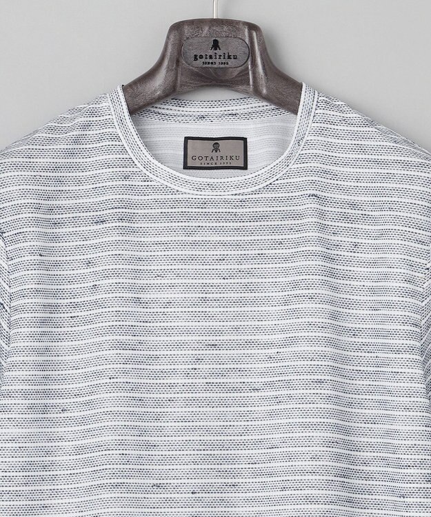 GOTAIRIKU NEW【麻混の清涼感】ノルマンディーリネン ボーダーTシャツ ネイビー系2
