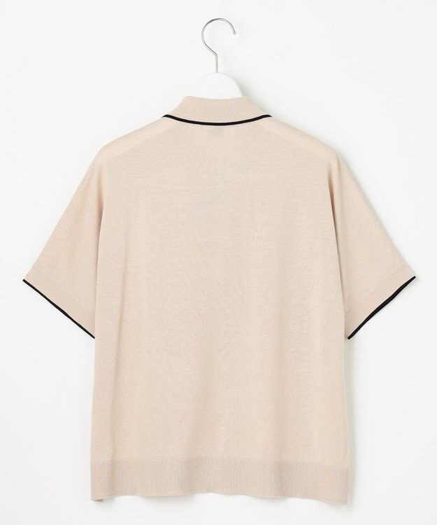 J.PRESS LADIES L 【洗える】ドライコットン ポロ ニット グレージュ系