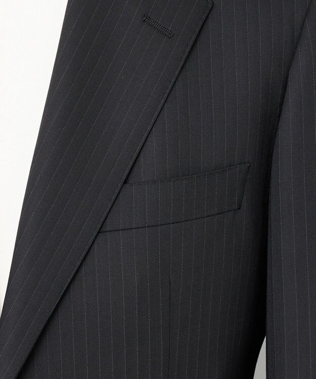 GOTAIRIKU 横に伸びる【TasmaniaWool/タマニアウール】ストレッチ スーツ（ブラックストライプ） ブラック系1
