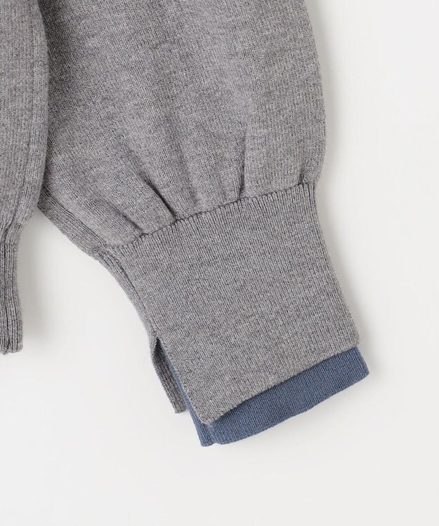 Feroux 【猫カフェMOCHAコラボ】しらたまくん刺繍 ニット グレー系