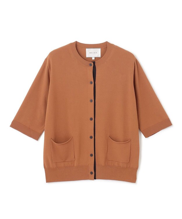 BEIGE， 【S-size】VALOIS / 半袖カーディガン Tan