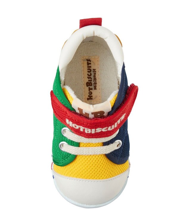 MIKI HOUSE HOT BISCUITS 【11.5-13.5cm】 顔ドン メッシュ素材 ファースト ベビーシューズ マルチカラー