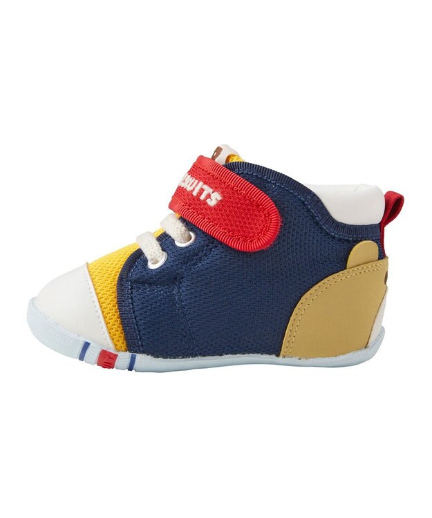 MIKI HOUSE HOT BISCUITS 【11.5-13.5cm】 顔ドン メッシュ素材 ファースト ベビーシューズ マルチカラー