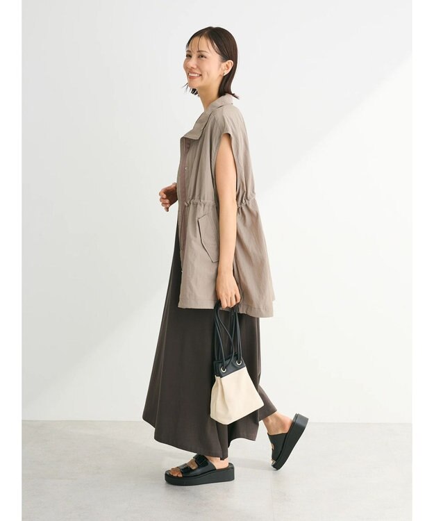 Green Parks ・ＳＵＧＡＲ　ＳＰＯＯＮ【ＣＯＯＬ】タックノースリワンピ Charcoal Gray