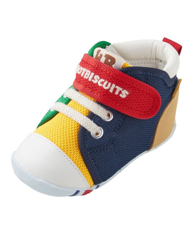MIKI HOUSE HOT BISCUITS 【11.5-13.5cm】 顔ドン メッシュ素材 ファースト ベビーシューズ マルチカラー