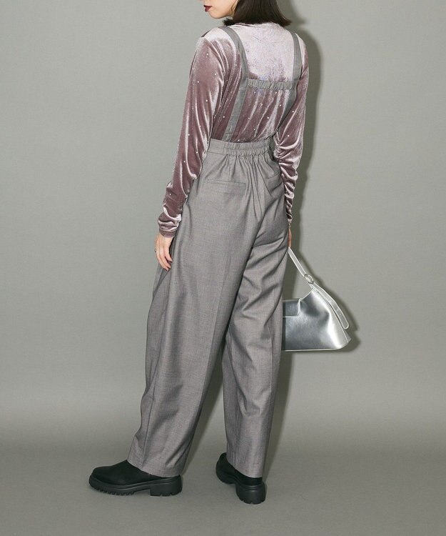 Green Parks ラインストーンハイネックトップス Gray