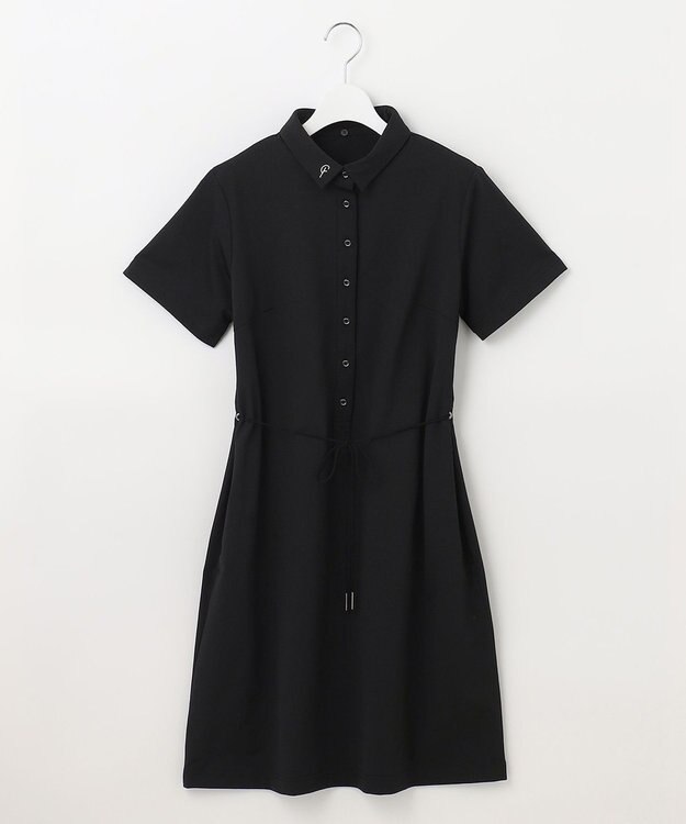 23区GOLF 2WAY着用可能【23Fondation/WOMEN】衿付き シャツワンピース ブラック系