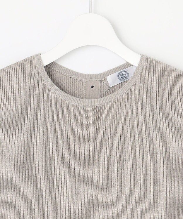 J.PRESS LADIES L 【洗える】コットンアセテート畦 ニットベスト ライトグレー系