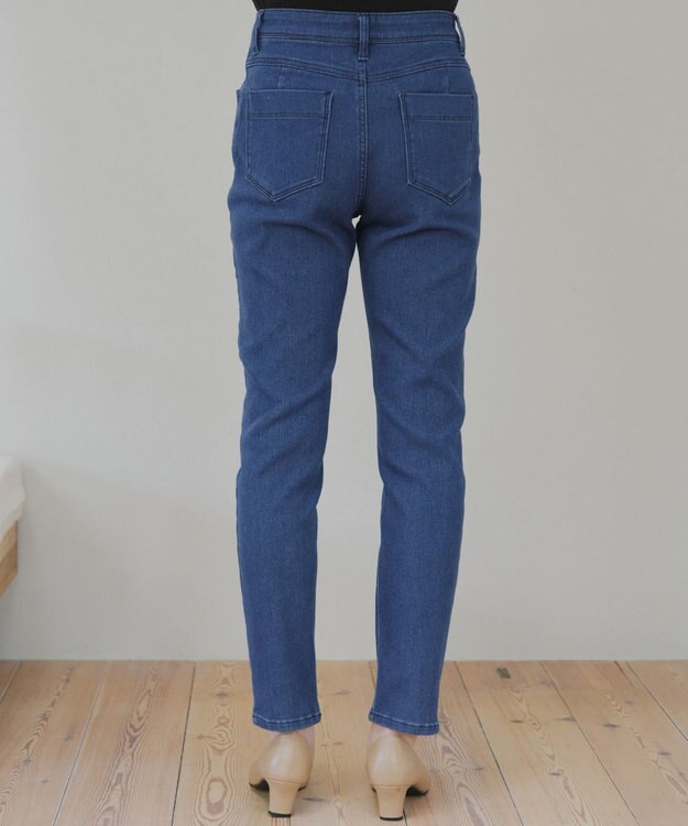 Tiaclasse 【裏起毛・洗える】マシュマロタッチデニムパンツ ブルー