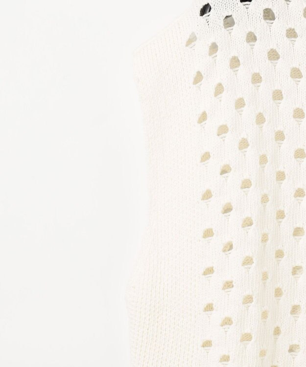 GRACE CONTINENTAL スラッシュニットトップ ホワイト