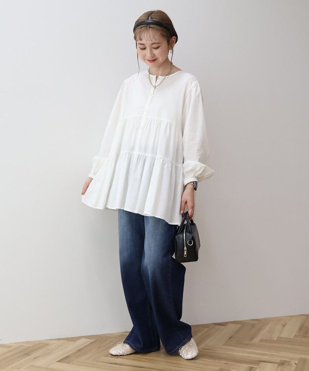 AMERICAN HOLIC ティアードギャザーブラウス Off White