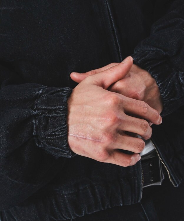 WEGO 【ユニセックス着用ITEM】ファーフードスラッシュデニムブルゾン デニムブラックソノタ