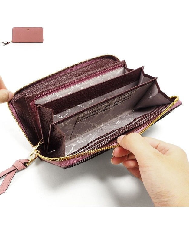 PELLE BORSA ラウンドファスナー長財布 Reinette Goods レネットグッズ 4743 コーラルピンク