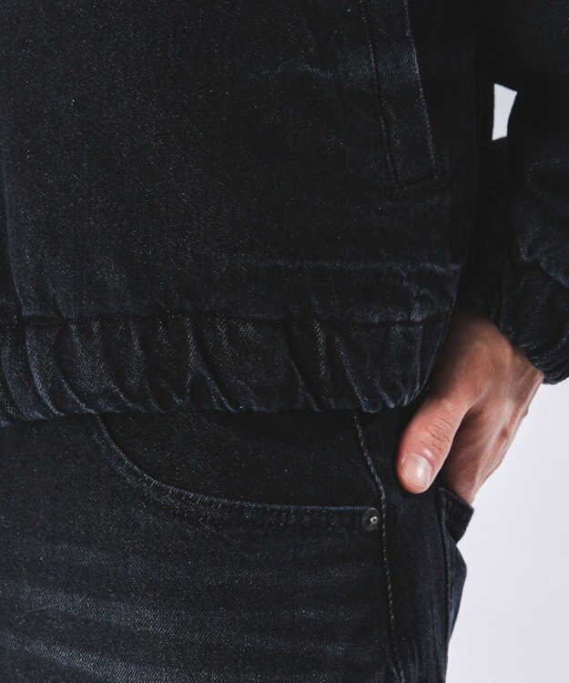 WEGO 【ユニセックス着用ITEM】ファーフードスラッシュデニムブルゾン デニムブラックソノタ