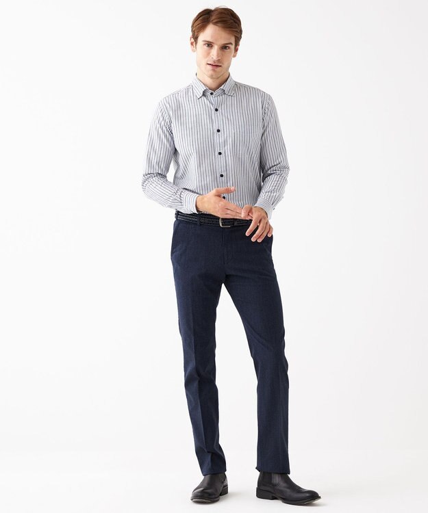 JOSEPH ABBOUD 【キングサイズ】JCサテンストライプ　シャツ ネイビー系1