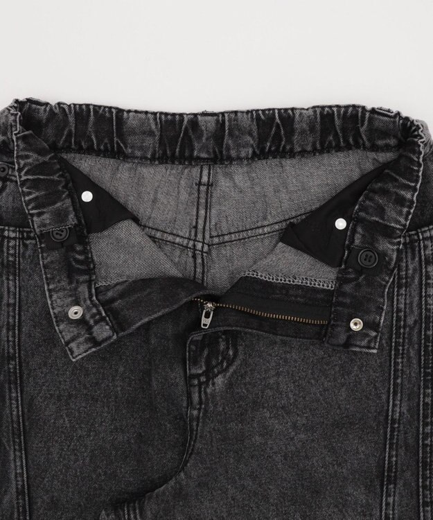 WEGO 【KIDS/150cm/160cm/ウエストゴム】イージー3Dバレルレッグデニムパンツ（JUNIOR） デニムブラックソノタ