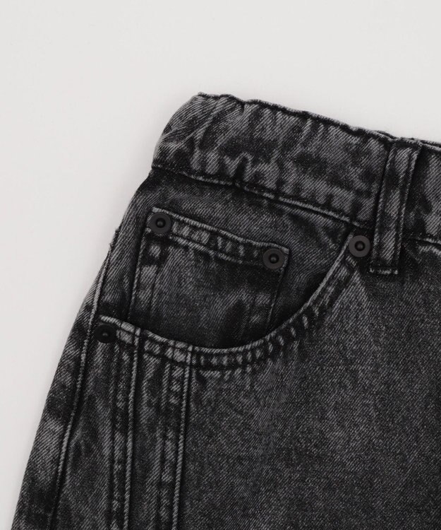 WEGO 【KIDS/150cm/160cm/ウエストゴム】イージー3Dバレルレッグデニムパンツ（JUNIOR） デニムブラックソノタ