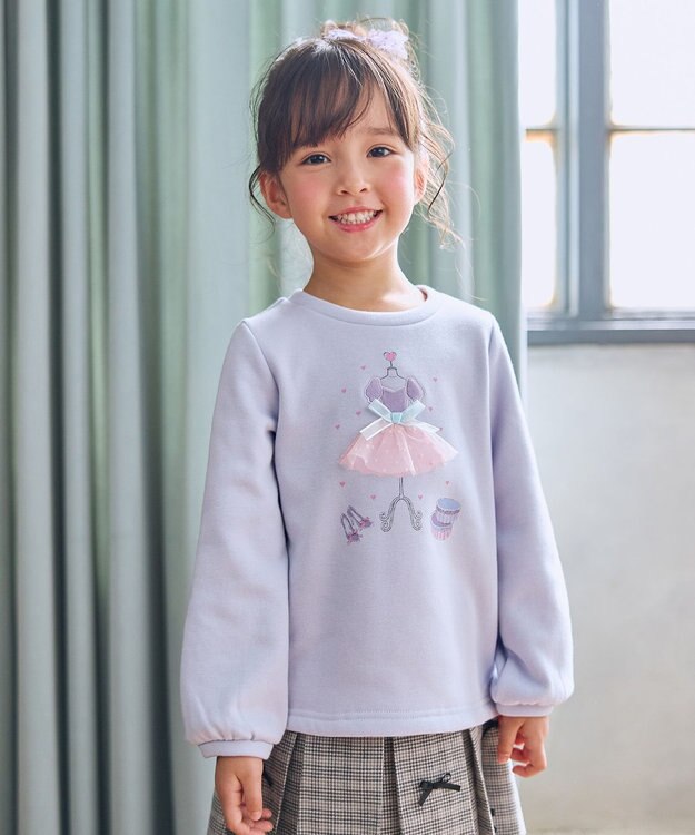 ANY KIDS ドレスモチーフ 裏シャギー トレーナー サックスブルー