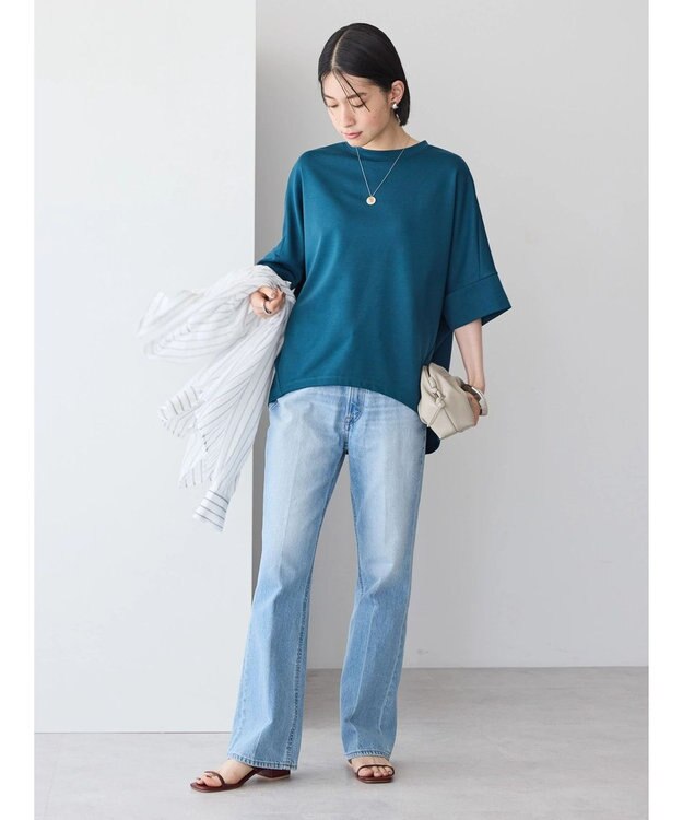 AMERICAN HOLIC 抗菌防臭＋接触冷感　コクーンカットプルオーバー Blue Green