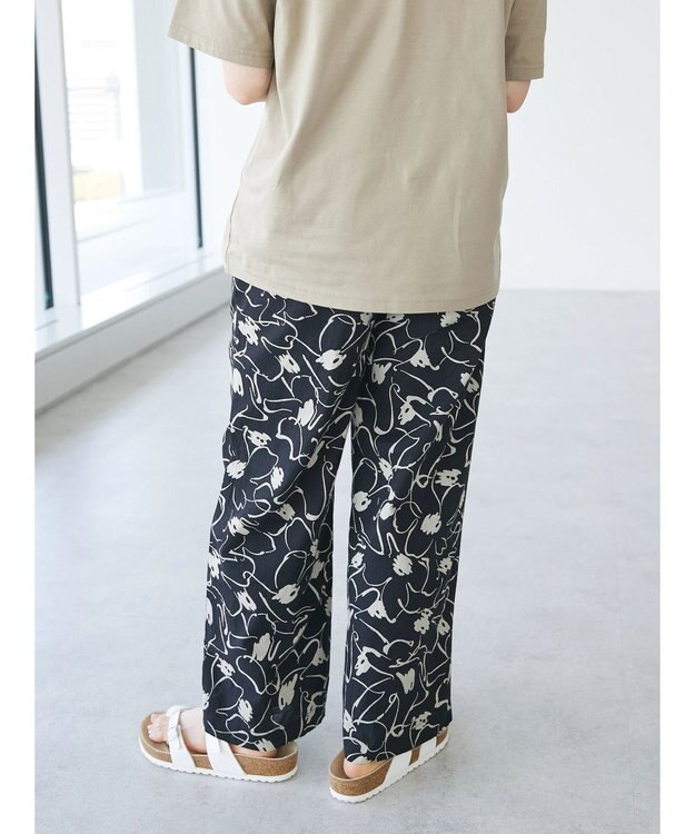 CRAFT STANDARD BOUTIQUE インド綿アソート柄イージーパンツ Black
