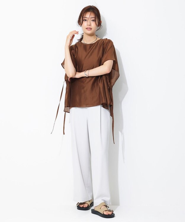 UNFILO シアー レイヤード Tシャツ ブラウン
