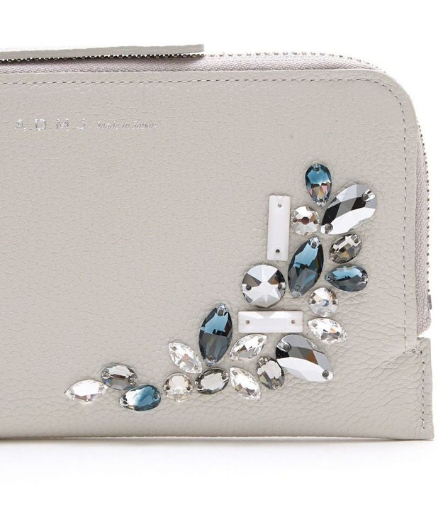 A.D.M.J. 【牛革】モーツァルト/スワロフスキー・クリスタル付オーガナイザーパース(背胴ファスナーポケット） DA