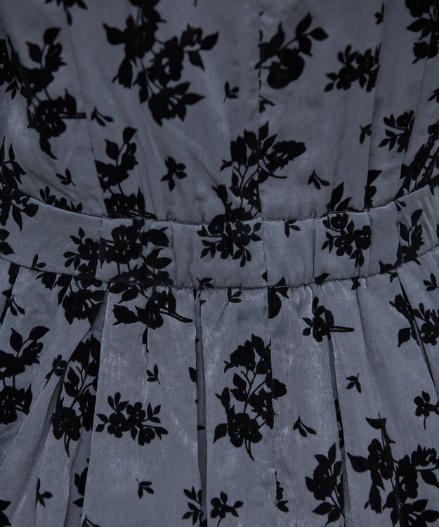 Tiaclasse 【安田美沙子さん着用・洗える】フラワーフロッキーワンピース チャコール