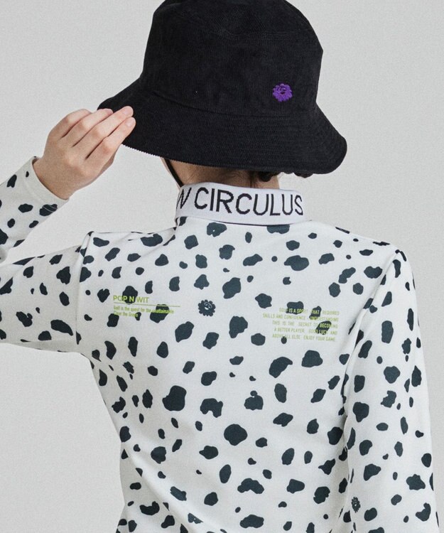 PW CIRCULUS 【WOMEN】スノーレオパード裏フリースモックネックT ホワイト系5