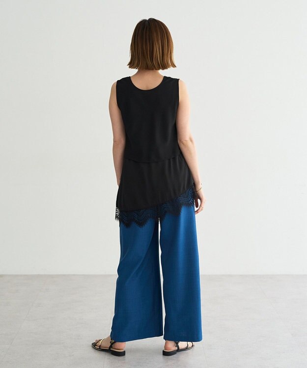 YECCA VECCA 2wayアシメデザインノースリーブブラウス Black