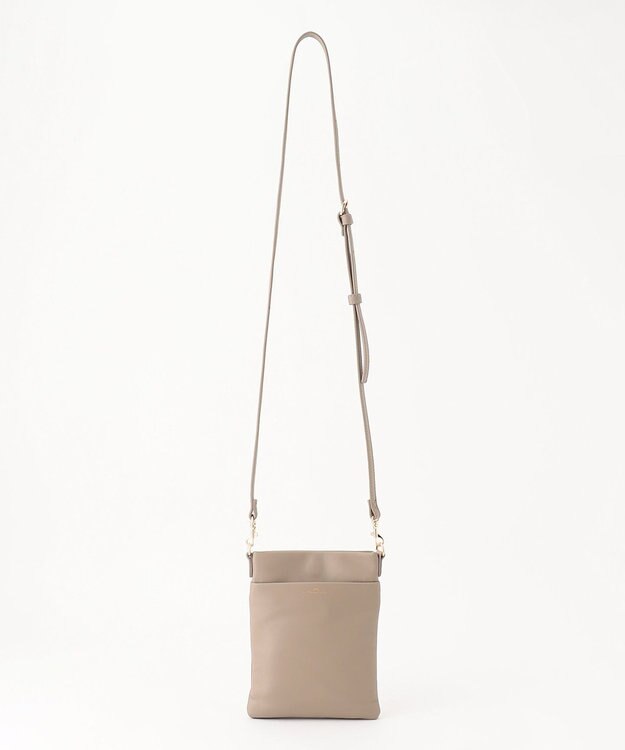 LA BAGAGERIE シープレザー　スクエアミニマムポシェット グレージュ