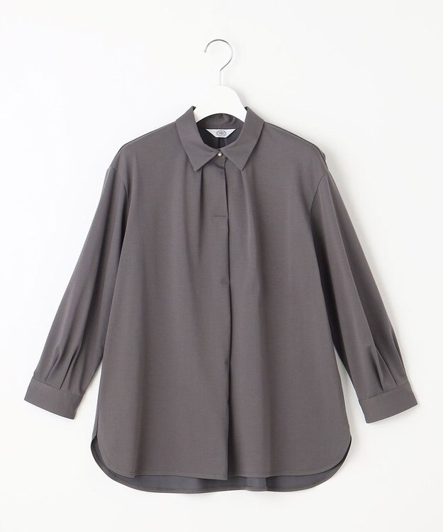 J.PRESS LADIES 【吸水速乾】OUKAプレーティング シャツカラー カットソー グレー系