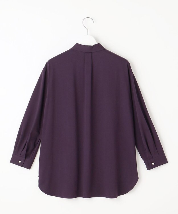 J.PRESS LADIES 【吸水速乾】OUKAプレーティング シャツカラー カットソー パープル系