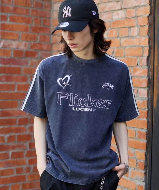 WEGO 【ユニセックス着用ITEM】スリーブラインロゴBIG　T（SS） ネイビー