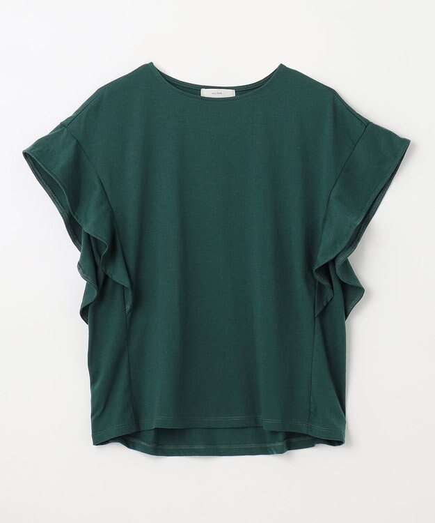 ANY 【接触冷感/UVケア/シワになりにくい】フレアスリーブ TブラウスⅡ グリーン