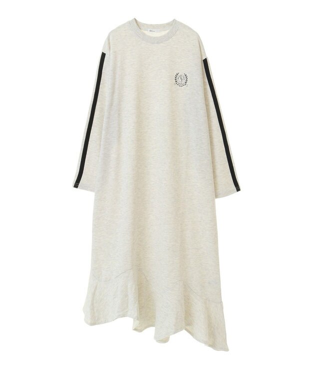 CRAFT STANDARD BOUTIQUE ライン入り裾フリルワンピース Gray Mixture