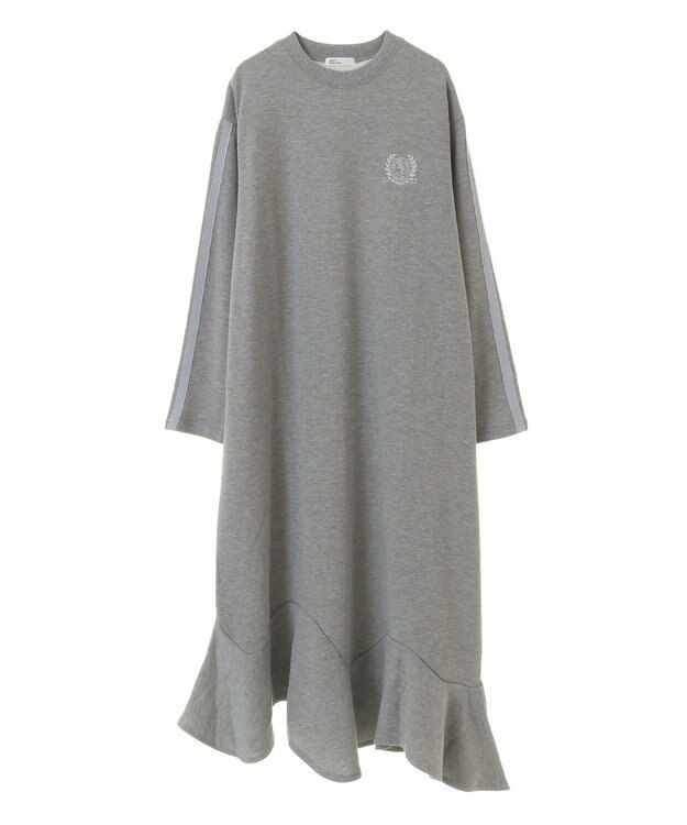 CRAFT STANDARD BOUTIQUE ライン入り裾フリルワンピース Gray Mixture