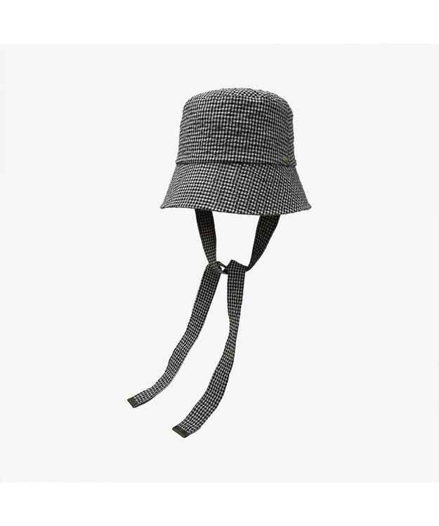 林八百吉商店 un chapeau　ひも付きチェックハット ネイビー