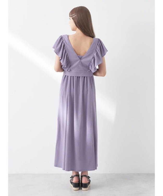 earth music&ecology ＳＥＴ２点　フリルショルダーツーピースワンピース Lavender