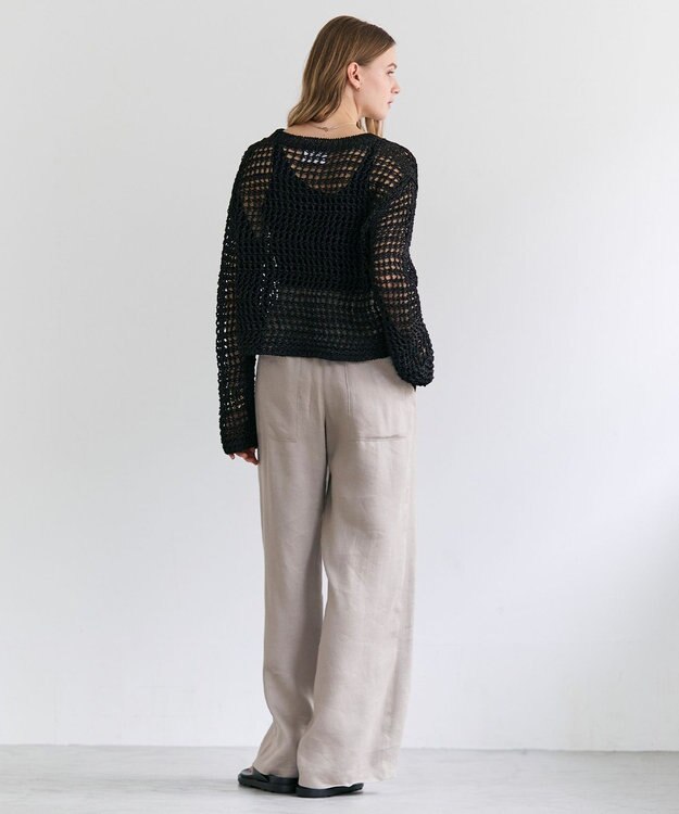 BEIGE， UVITE / コットンメッシュクロップドニット Black