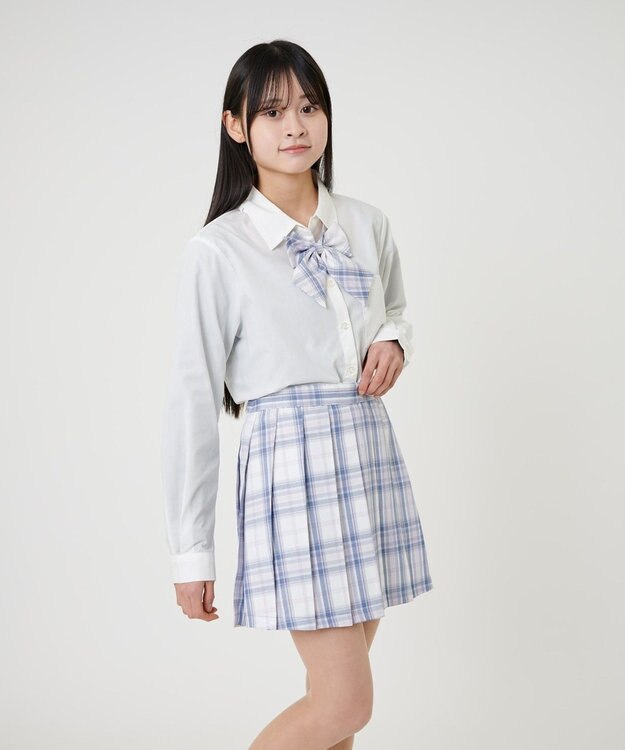 WEGO 【SCHOOLITEM】スクールプリーツスカート ホワイトチェック1