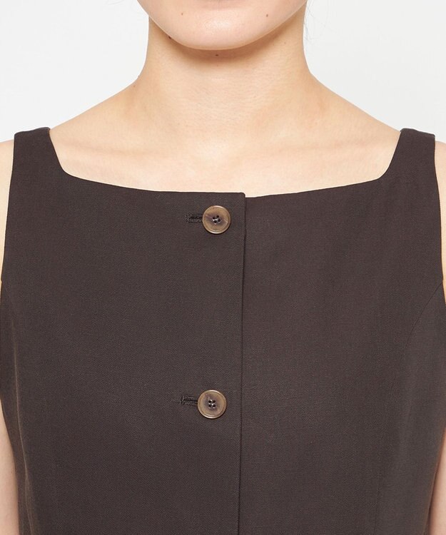 uncrave テンセルライトリネン ジレブラウス ブラウングレー