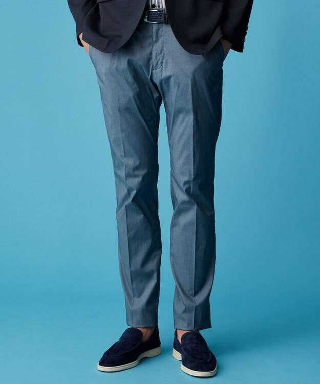 JOSEPH ABBOUD 【ウエストも伸びる!/ストレッチ/軽量/Eco撥水】マイクロピケストレッチ パンツ ブルー系7